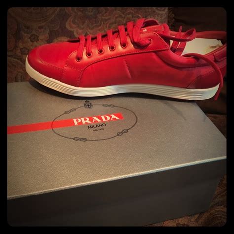 prada red bottom shoes|red and white prada shoes.